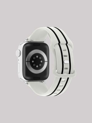 Stripe Silicone Universal Watchband:White:One Size alternative view 2
