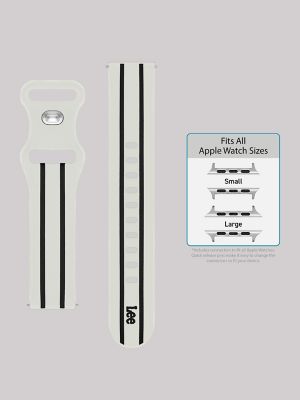 Stripe Silicone Universal Watchband:White:One Size alternative view 4