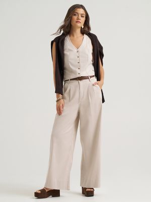Women's Button Front Tie Vest
