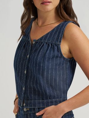 Women's V-Neck Stripe Tank Top