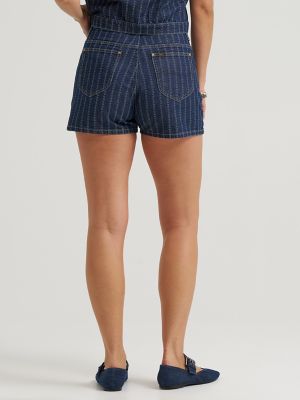Women's 100% Cotton Classic Stripe Denim Short