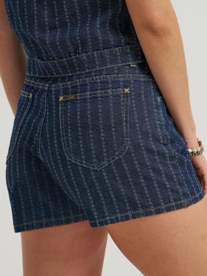Women's 100% Cotton Classic Stripe Denim Short