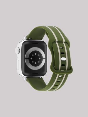 Stripe Silicone Universal Watchband:Green:One Size alternative view 2
