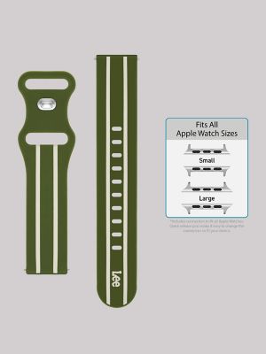 Stripe Silicone Universal Watchband:Green:One Size alternative view 4