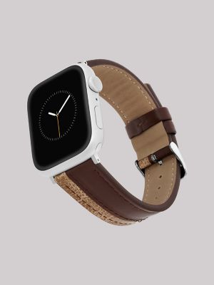 Solid with Side Stripe Vegan Leather Universal Watchband