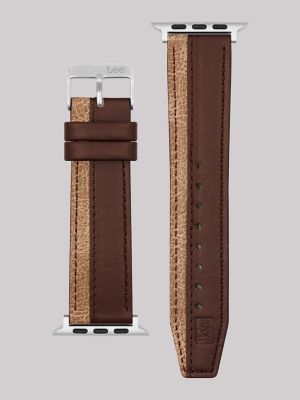 Solid with Side Stripe Vegan Leather Universal Watchband