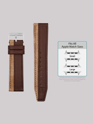 Solid with Side Stripe Vegan Leather Universal Watchband