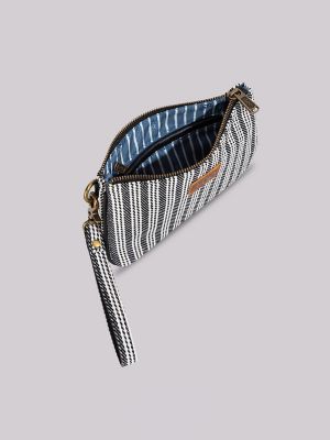 Womens Stripe Logo Wristlet Wallet:Black:One Size alternative view 2