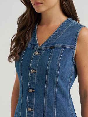 Women's V-Neck Seamed Rider Dress
