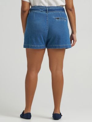 Women's High Rise Denim Bow Short (Plus)