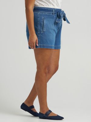 Women's High Rise Denim Bow Short (Plus)