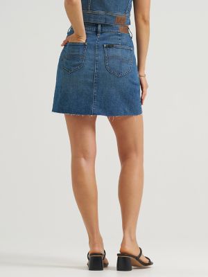 Women's Pleated Denim Skirt