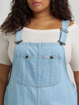 Women's Loose Bib Denim Overall Dress (Plus)