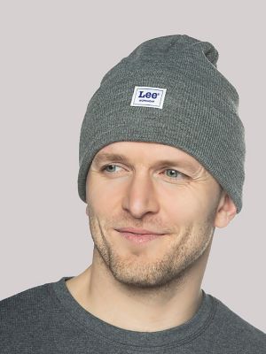 Workwear Logo Patch Beanie Set in Jet Black/Charcoal Heather