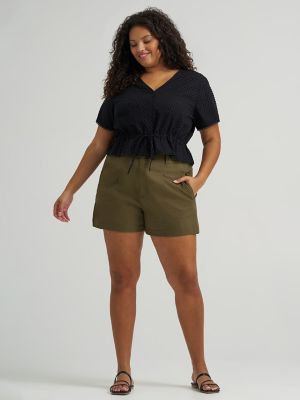 Women's Button Front Tie Top (Plus) in Unionall Black alternative view 3