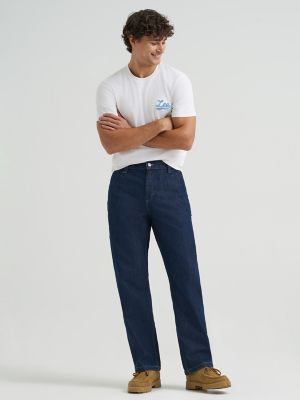 Men's 100% Cotton High Rise Loose Straight Carpenter Jean