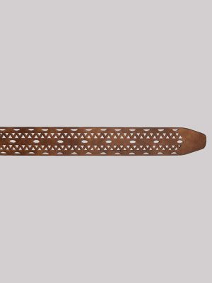 Women's Perforated Round Buckle Belt