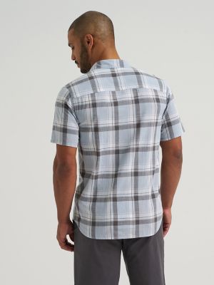 Men's Short Sleeve All Purpose Button Down Shirt in Concrete Gray Plaid alternative view