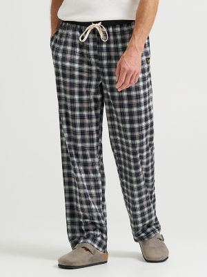 Men's Plaid Lounge Pant with Contrast Waistband
