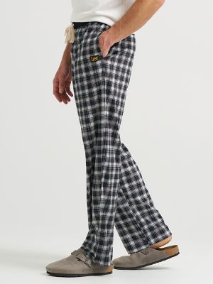 Men's Plaid Lounge Pant with Contrast Waistband