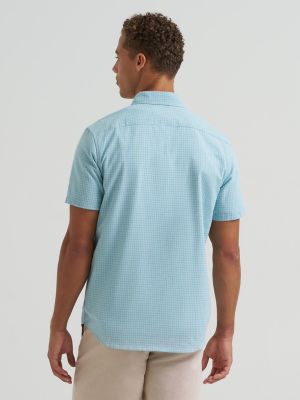 Men's One Pocket Plaid Button Down Shirt in Cameo Blue