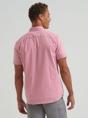 Men's One Pocket Plaid Button Down Shirt in Cardinal