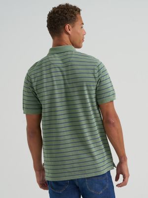 Men's Stripe Mini Pique Polo Shirt