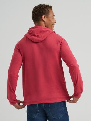 Men's Sueded Jersey Hoodie in Cardinal alternative view