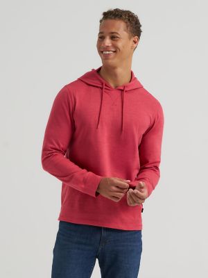 Men's Sueded Jersey Hoodie in Cardinal main view