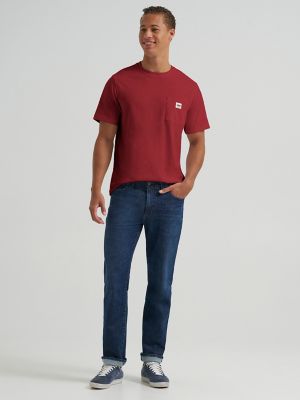 Men's Jersey Pocket Tee in Biking Red alternative view 3