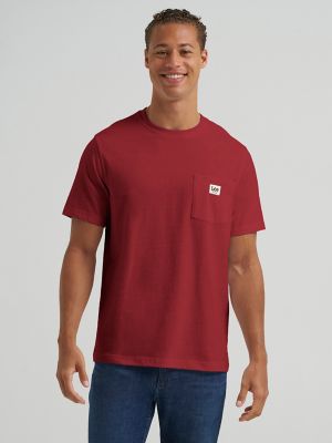 Men's Jersey Pocket Tee in Biking Red main view