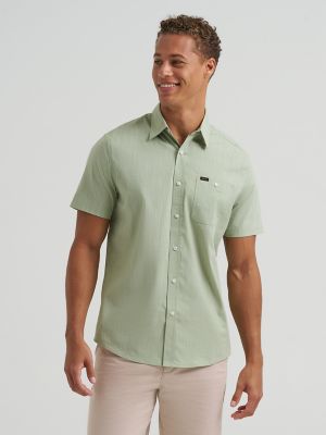 Men's One Pocket Slub Chambray Button Down Shirt