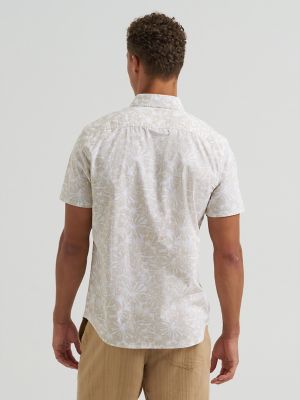 Men's Textured Floral Button Down Shirt