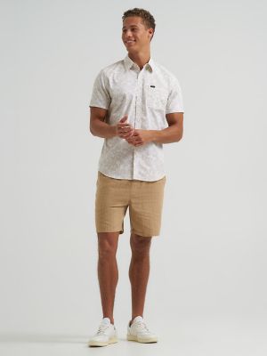 Men's Textured Floral Button Down Shirt