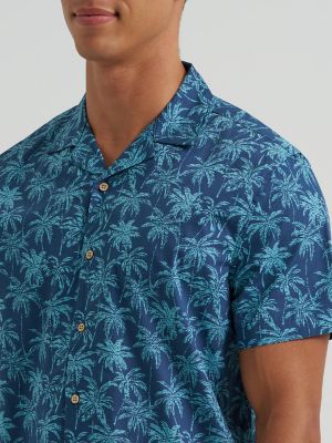 Men's Palm Print Camp Shirt