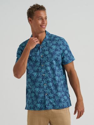 Men's Palm Print Camp Shirt