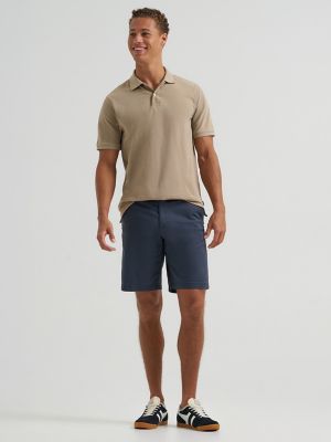 Men's Solid Mini Pique Polo Shirt in Chinchilla
