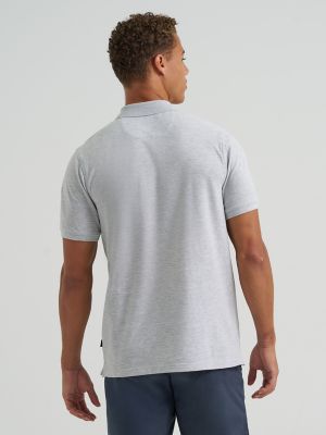 Men's Solid Mini Pique Polo Shirt in Sterling Grey Heather