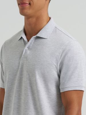 Men's Solid Mini Pique Polo Shirt in Sterling Grey Heather