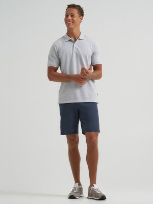 Men's Solid Mini Pique Polo Shirt in Sterling Grey Heather