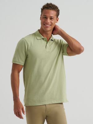 Men's Solid Mini Pique Polo Shirt in Reseda main view
