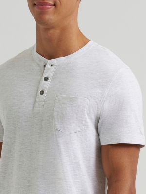Men's Short Sleeve Jersey Henley in Oatmeal alternative view 2