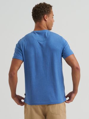 Men's Short Sleeve Jersey Henley in Moonlight Blue alternative view