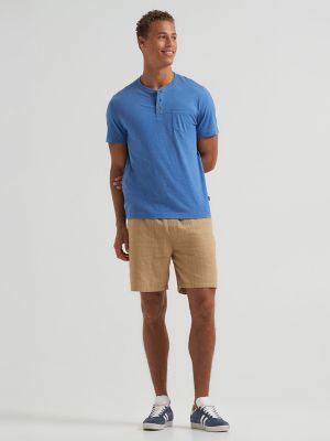 Men's Short Sleeve Jersey Henley in Moonlight Blue alternative view 3