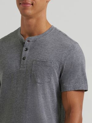 Men's Short Sleeve Jersey Henley in Grey Heather alternative view 2