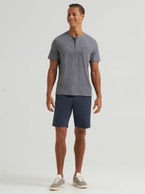 Men's Short Sleeve Jersey Henley in Grey Heather alternative view 3