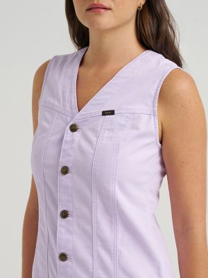 Women's V-Neck Seamed Rider Dress in Preppy Purple alternative view 3