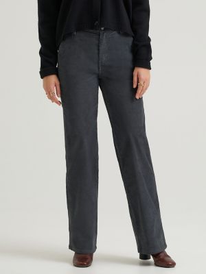 Women's Legendary Corduroy A-Line Pant in Gray Pinstripe