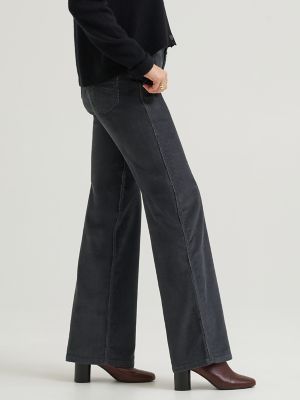 Women's Legendary Corduroy A-Line Pant in Gray Pinstripe