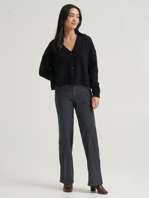Women's Legendary Corduroy A-Line Pant in Gray Pinstripe
